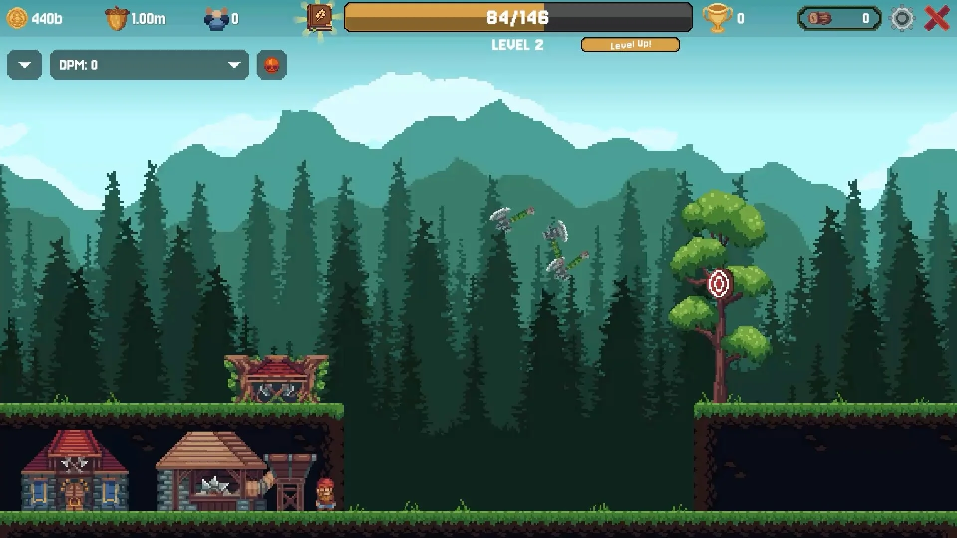 Fellwood cannons harvesting flying logs