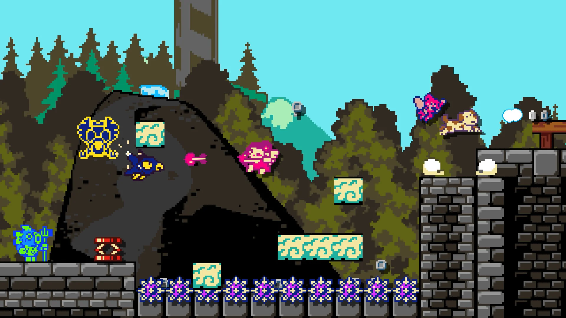 Dark Scrolls shmup bullets on a roguelite stage