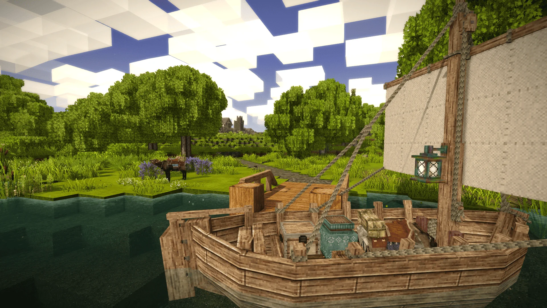 Vintage Story temporal storm over a ruin