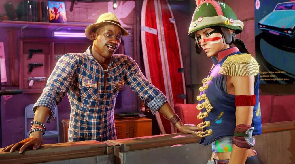 Sunset Overdrive wall-run and grind on mutant streets