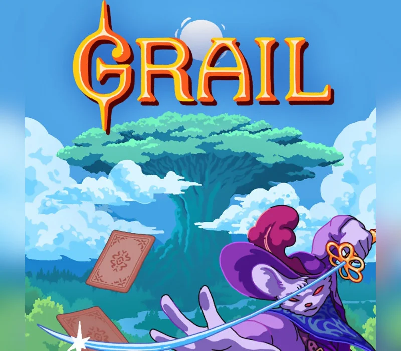 Grail Steam cover art, Sokpop autobattler deckbuilder