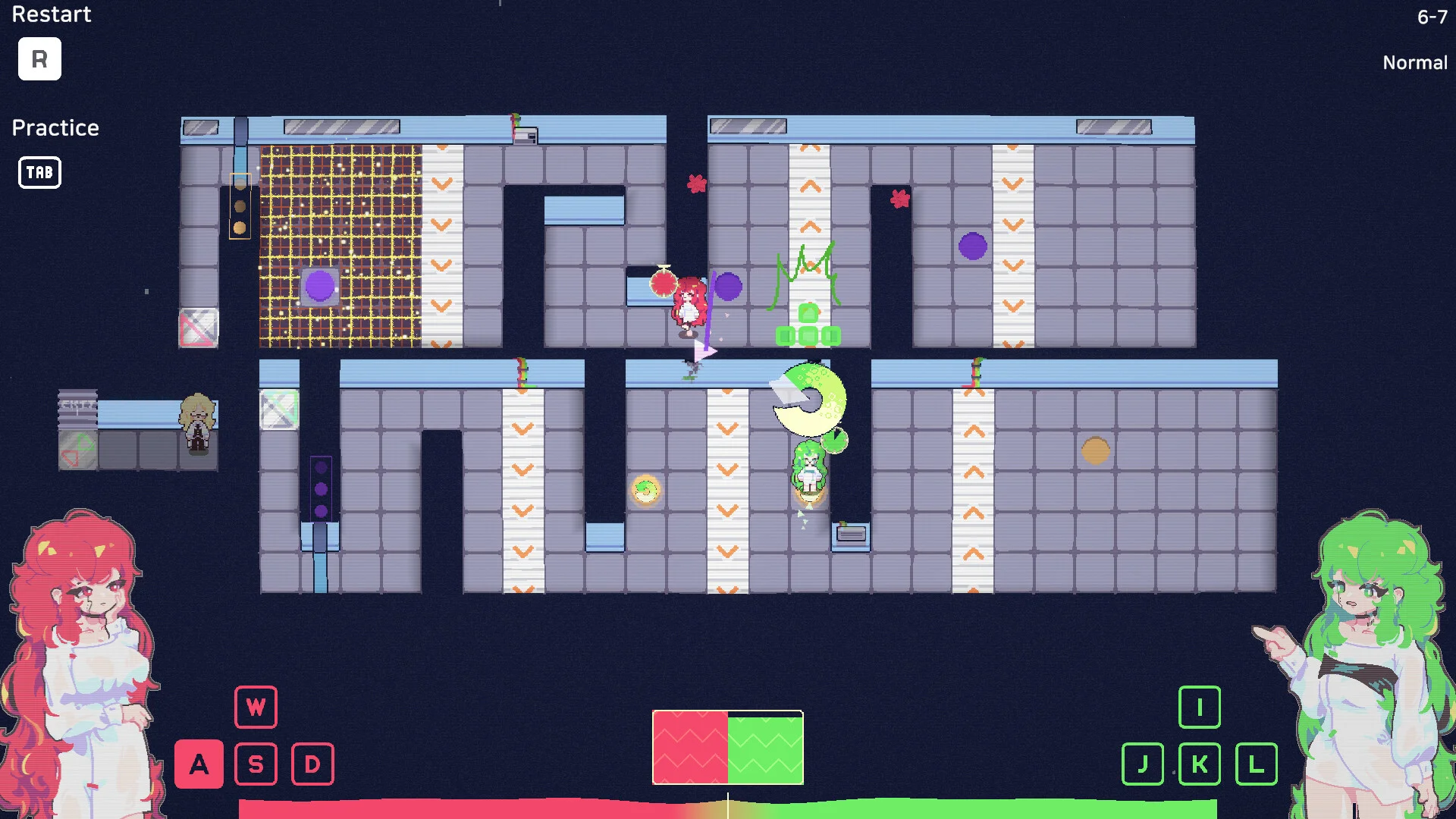 Left Not Right single-player two-character coordination puzzle screenshot