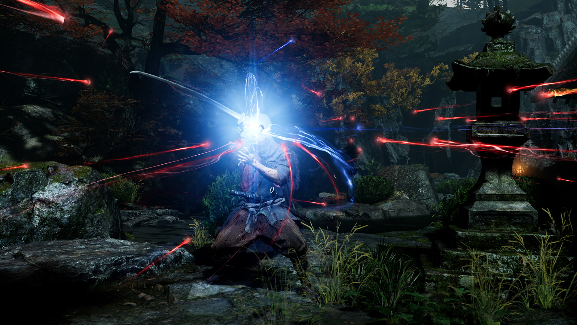 Onimusha Way of the Sword blade clash duel on a wooden bridge