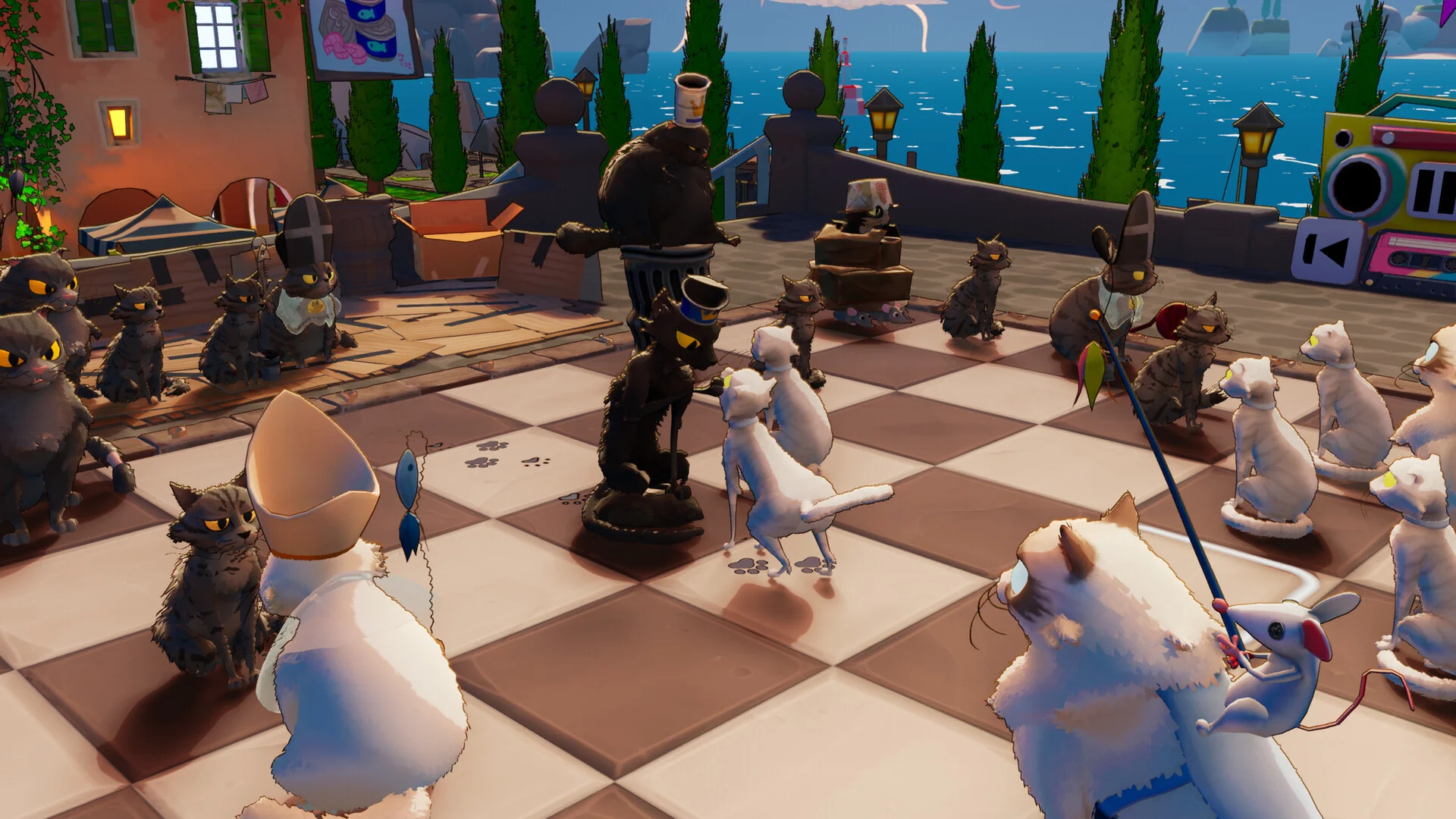 Cat Chess furry board of brains and whiskers