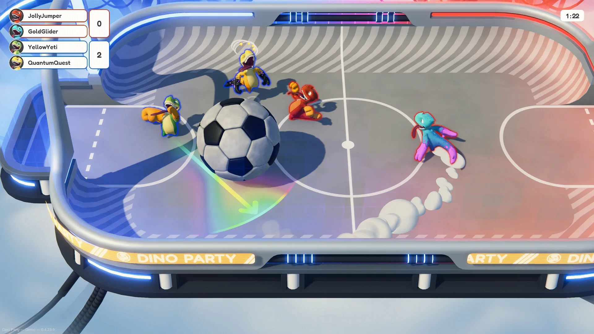 Dino Party four-player party brawler on Windows