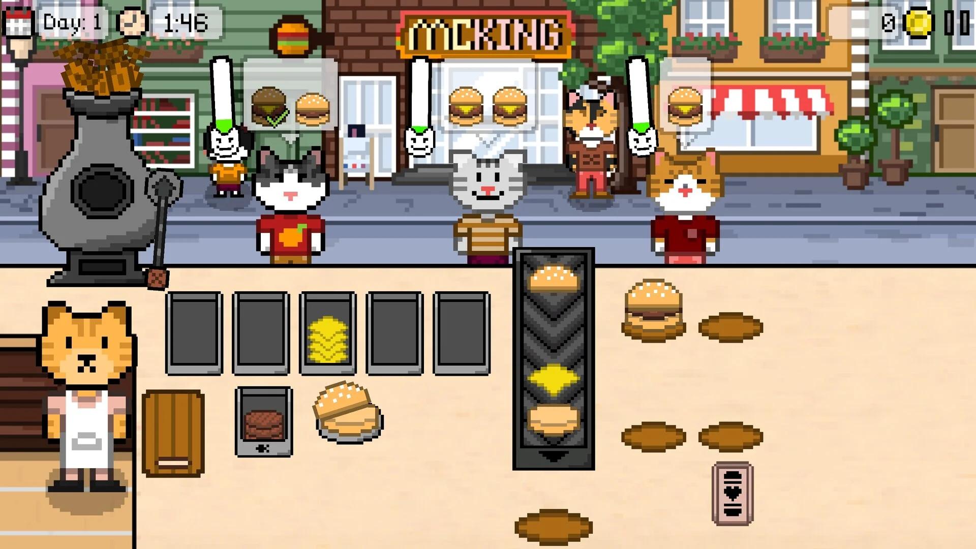 Kitty Burger preparing warm orders screenshot
