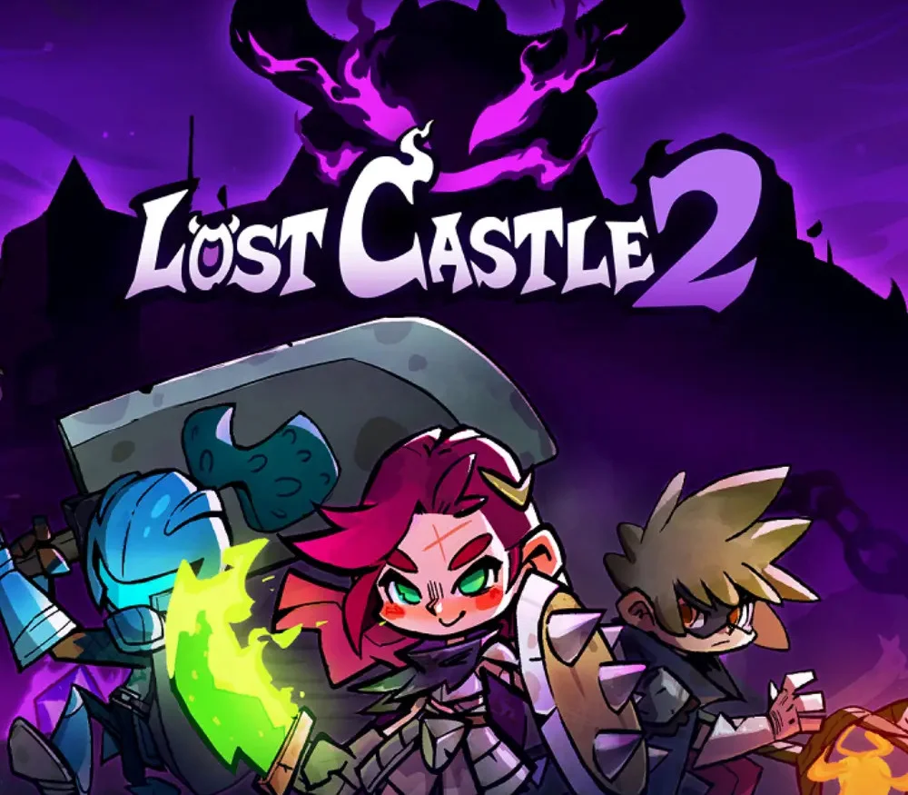 Lost Castle 2 cover with a pink-haired fighter and a blonde boy