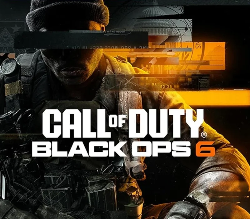 Operator w dzianinowej czapce z czarnym paskiem na oczach, taktycznymi ładownicami i kopułą kapitolu za logo Black Ops 6