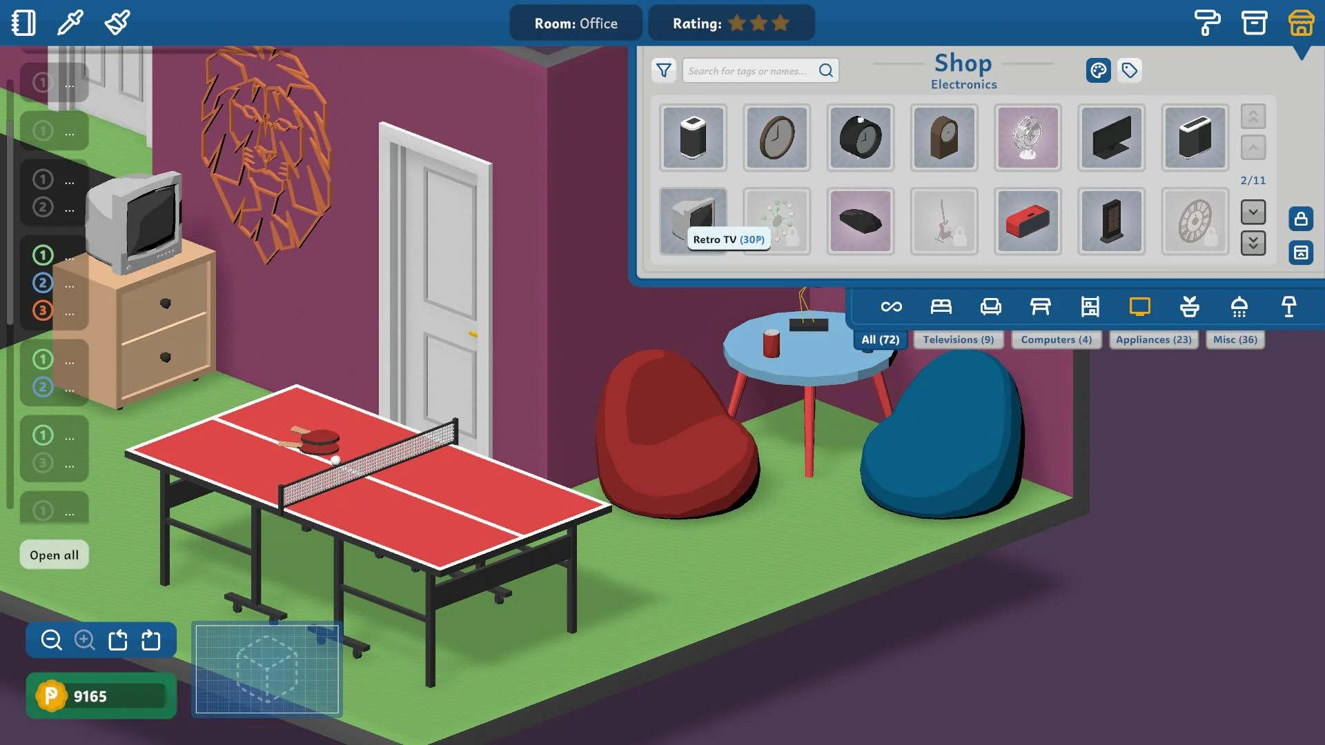 Interior Tales mouse-only decorating on a Windows isometric floor