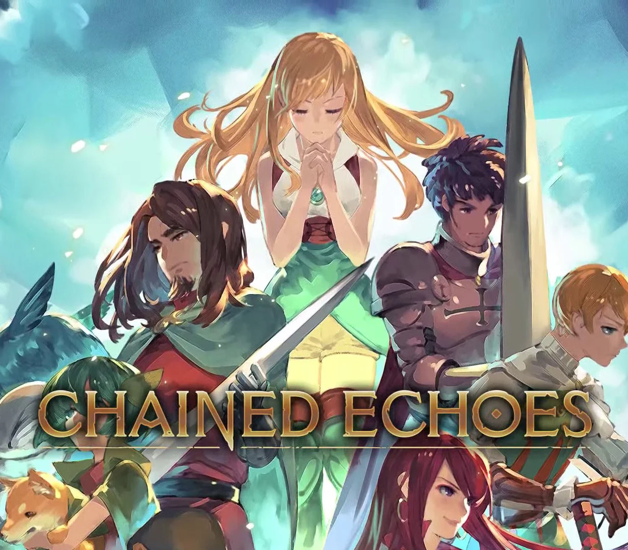 Chained Echoes cover with four heroes under a bright sky
