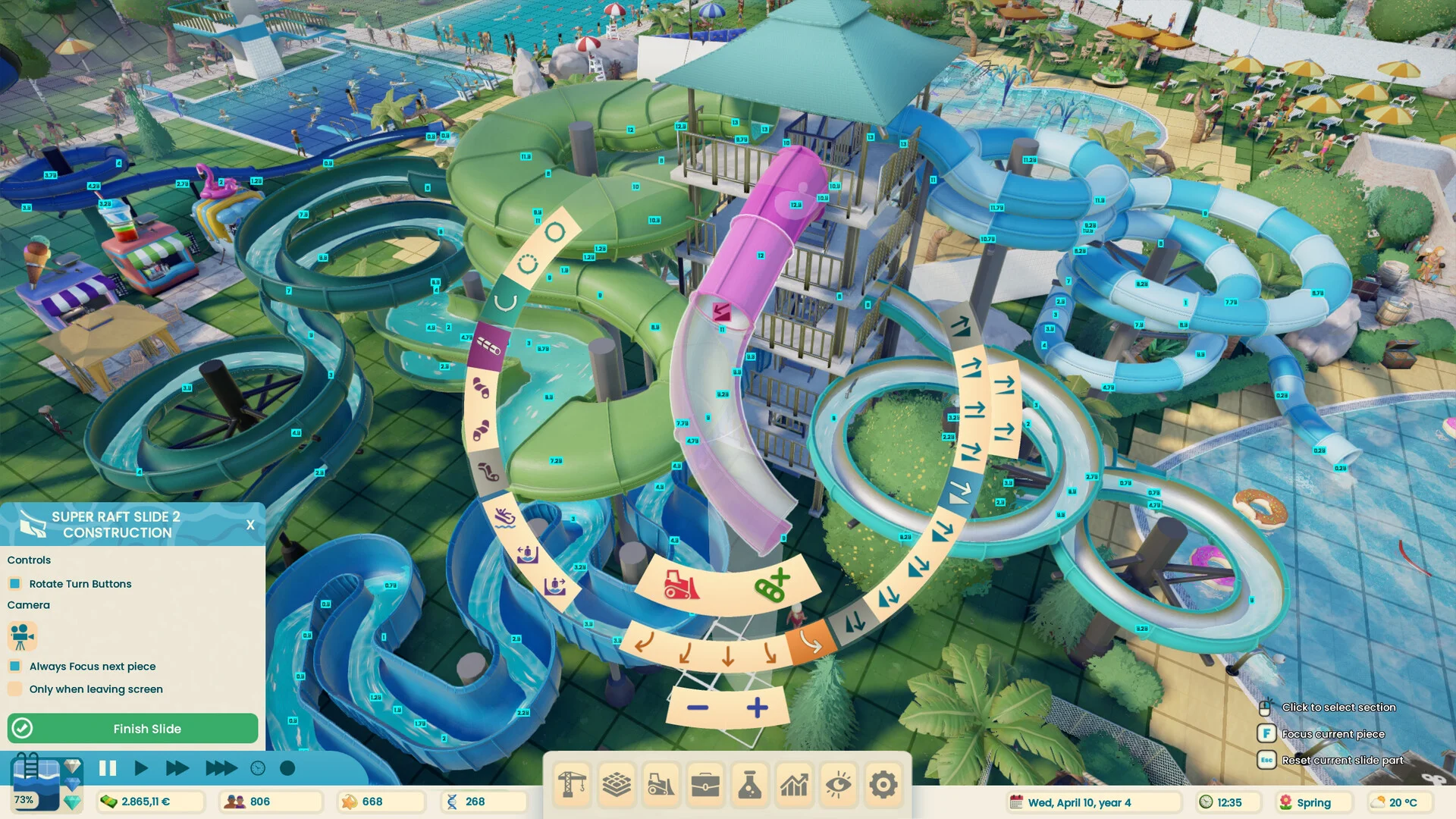 Aquapark Tycoon slide and pool screenshot
