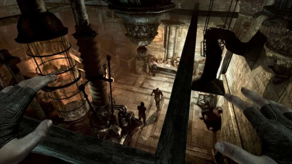 Thief Xbox City rooftops during the revolution