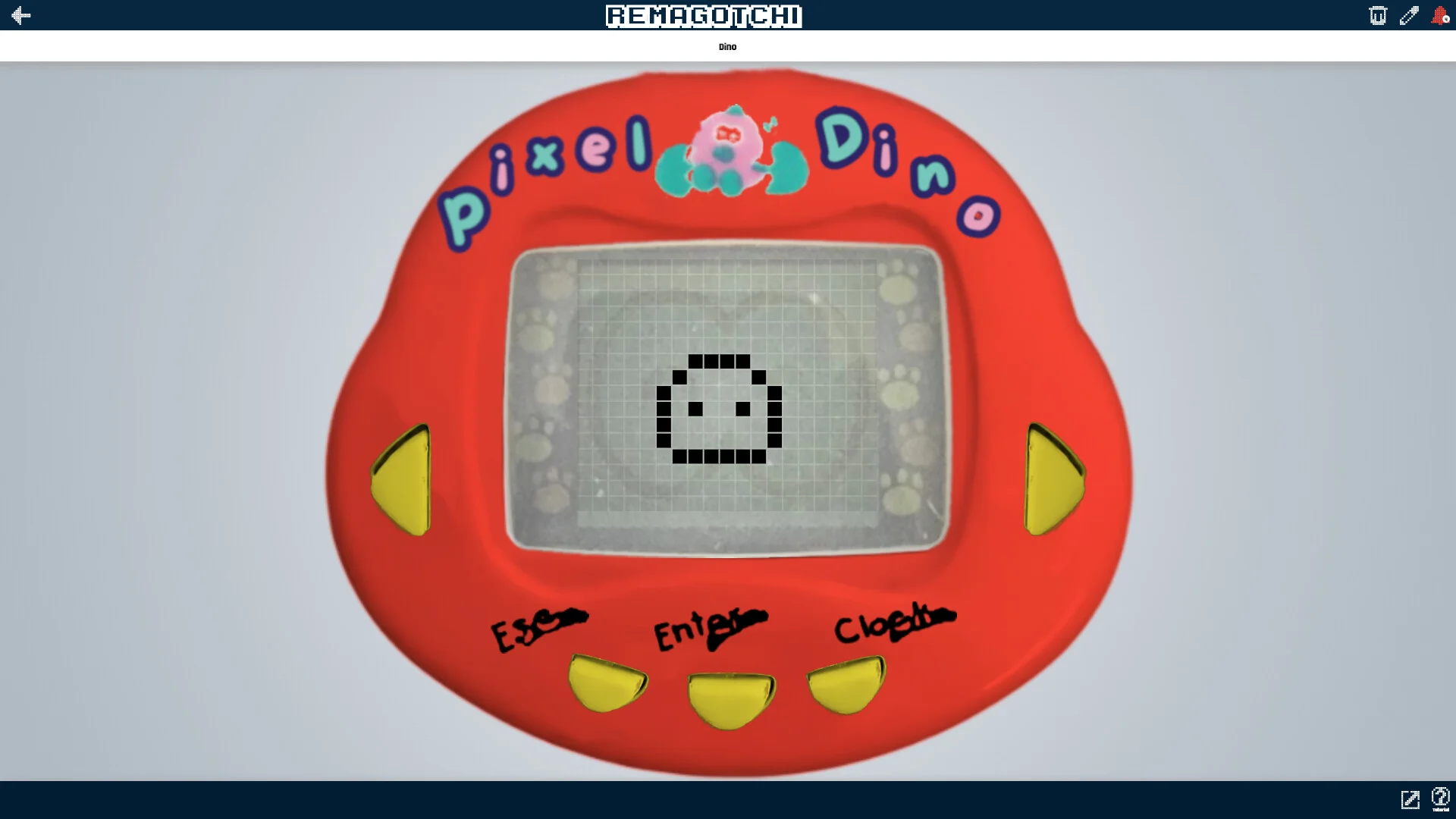 Remagotchi Steam cover, 90s pixel virtual pet